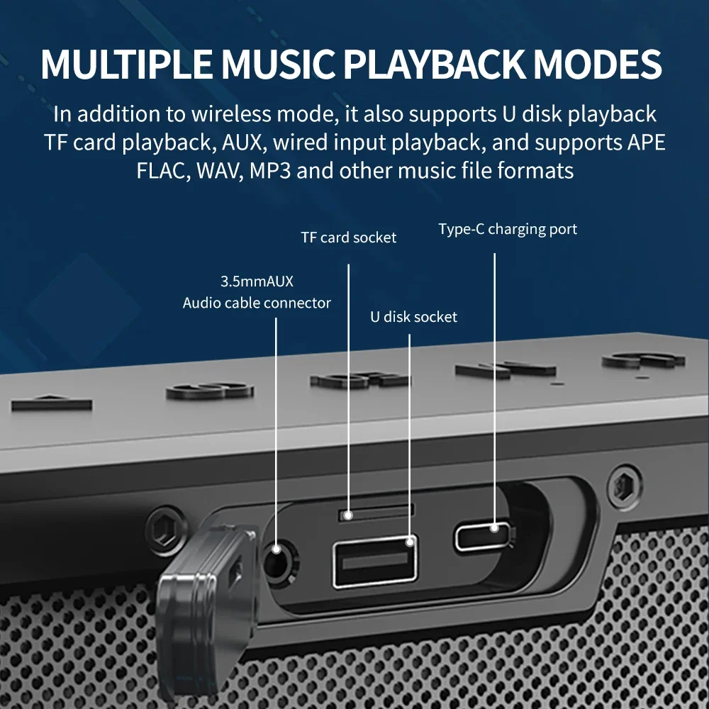 

V31K 120w High Power IPX6 Waterproof Portable Wireless Karaoke Speaker Support TWS/TF Card/U Disk/AUX For Outdoor