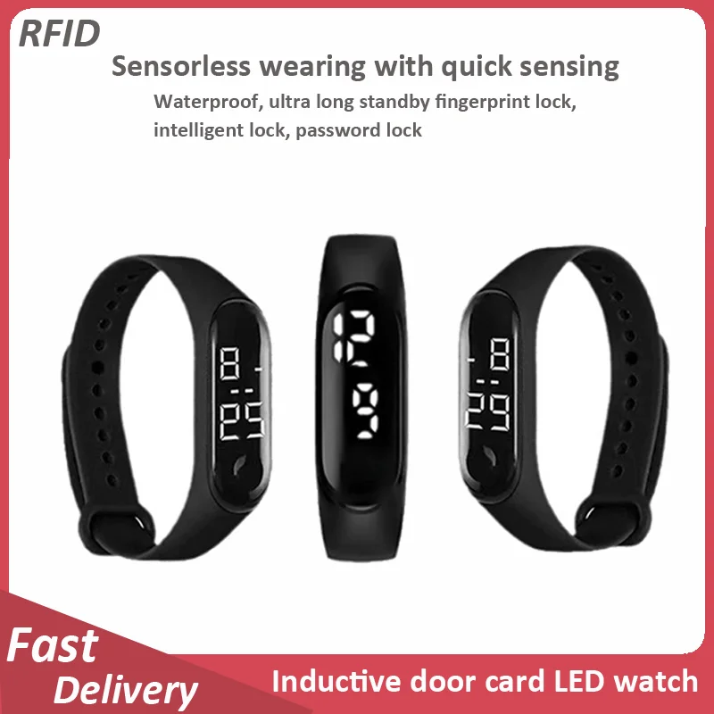 NFC smart unlock wristband card swiping fingerprint smart lock IC card wristband sensing NFC access control card swiping wris