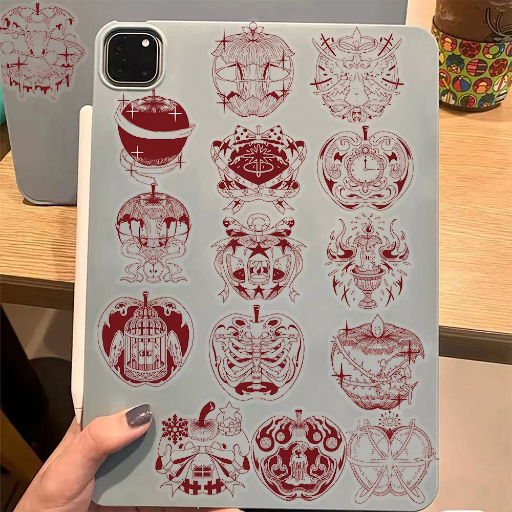 50 pezzi adesivi trasparenti mela rossa adesivi creativi fai da te istruzioni etichette tablet decorazione PC adesivi giocattolo PET