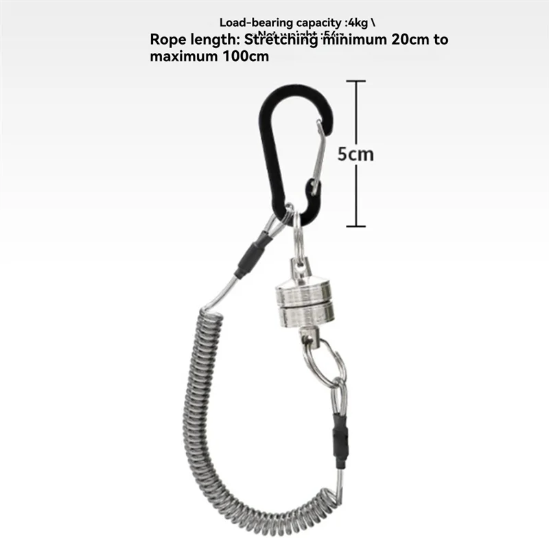 ABPR-Stainless Steel Magnetic Rope Buckle Wire Rope Keychain For Outdoor Fishing, Mountaineering
