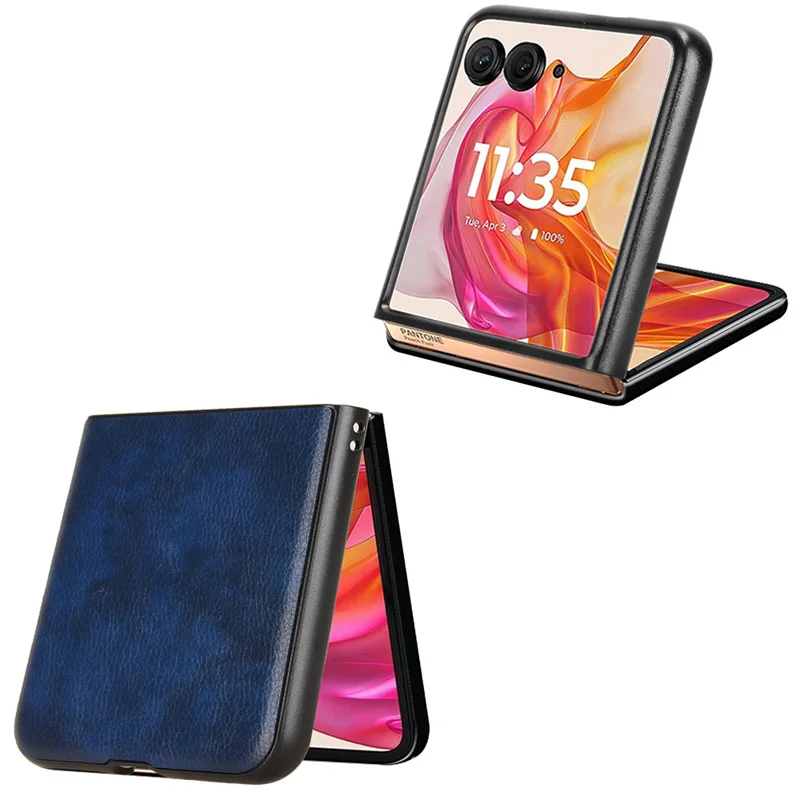 เคสฝาพับหนัง PU ลายผิวลิ้นจี่สำหรับ Motorola Moto RAZR Gen 5