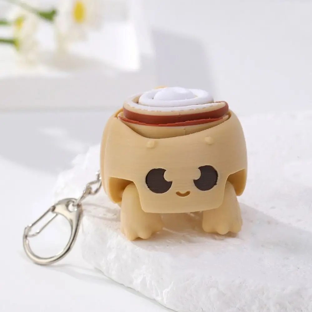 Cute 3D Printed Cartoon Fidget Keychain Simulation Plastic Button Press Click Keyring Funny Sensory Clicker Backpack Pendant