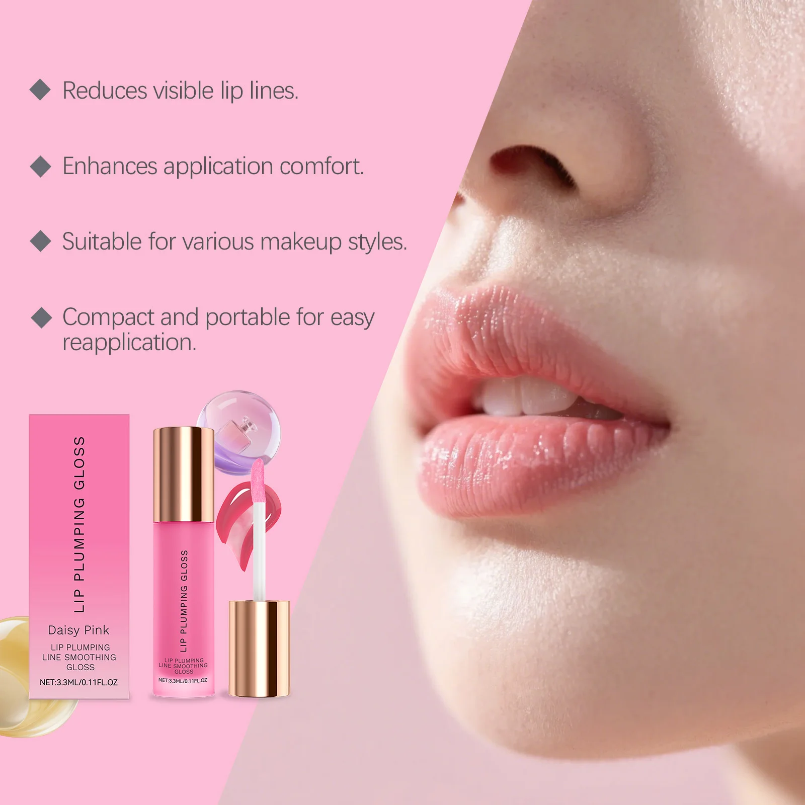 하이 샤인 플럼핑 립글로스 수분 크리스탈 오일 투명 보습 지속력 좋은 끈적임 없는 리퀴드 립스틱 립 케어 제품