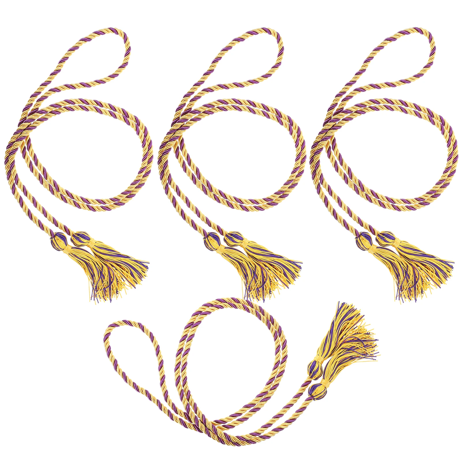 

4 Pcs Bachelor's Degree Tassels Cord for Graduation Cords Honor Fringe Ribbon Decorations Polyester Rope Braided Mother
