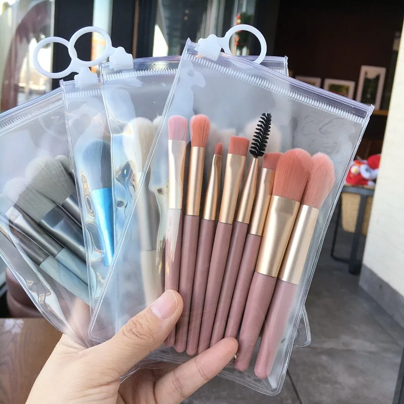 8 pièces Mini pinceaux de maquillage ensembles voyage Portable doux cheveux ombre à paupières fond de teint maquillage poudre fard à joues pinceaux ensembles brosse outils de beauté