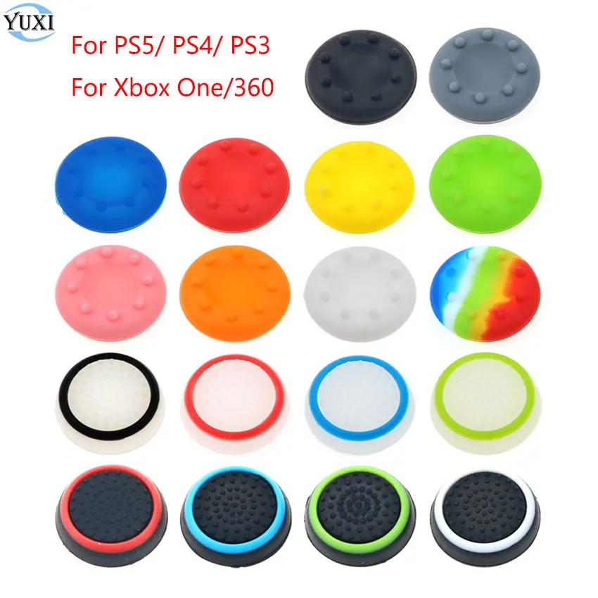 YuXi 10pcs Non-slip Silicone Thumb Stick Grips Cap for PS3 PS4 PS5 Analog Joystick Caps Thumbstick Cover for Xbox One Controller