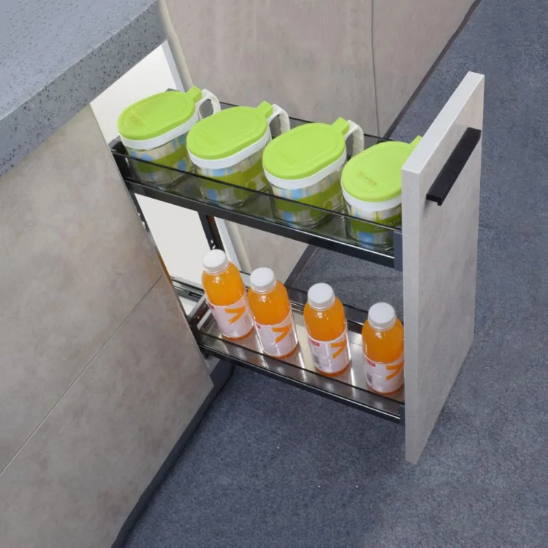 

Kitchen bottom seasoning seasoning basket narrow cabinet drawer type very narrow small size cabinet pull-out storage rack