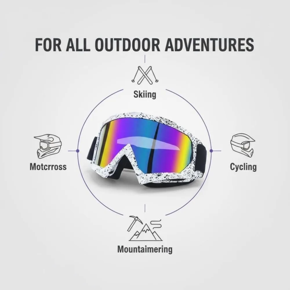 Unisex Vintage Motorcycle Off-Road Goggles Outdoor Riding Face Mask Skiing Windproof Sandproof Tactical Eye Protection