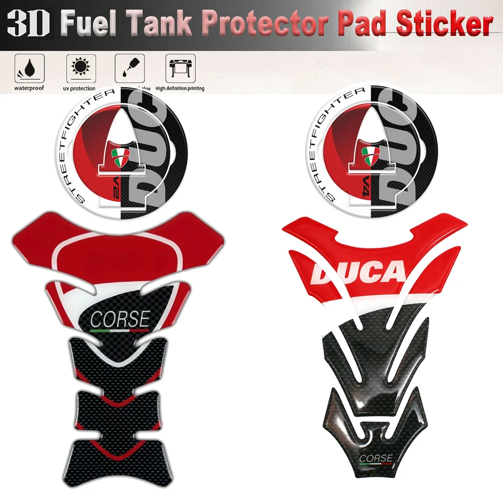 For Ducati Streetfighter V4 V2 Tank Pad Sticker Motorcycle Accessories Street Fighter Protector Fairing Covers Carbon Decal 2023