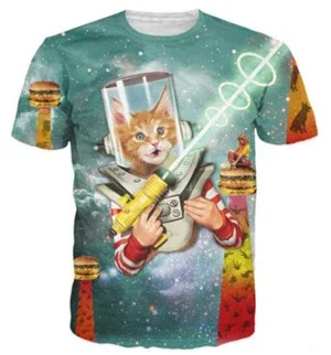 

Women Men Latest Styles Kitten Invasion T-Shirt Kittens Overlords Spreading Fear Destruction Lasers Cat Fashion Tees 3D T Shirt