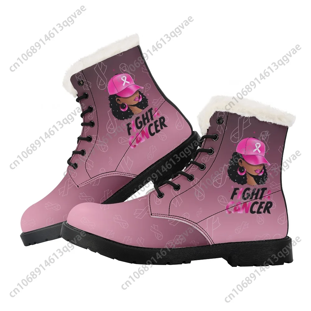 Cancer Survivor Breast Cancer Plush Boots Mens Womens Teenager Shoes Casual Boot Light High Quality Couple Customize Shoe