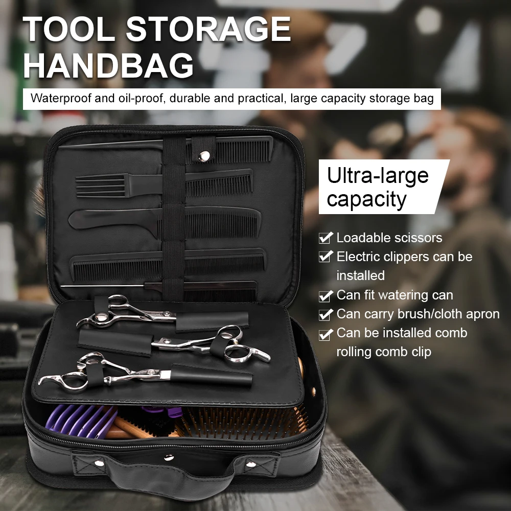 Barbershop Hairdressing Tools Storage Case Waterproof Large Capacity Make-up Travel Bag Salon Portable Barber Handbag Supplies