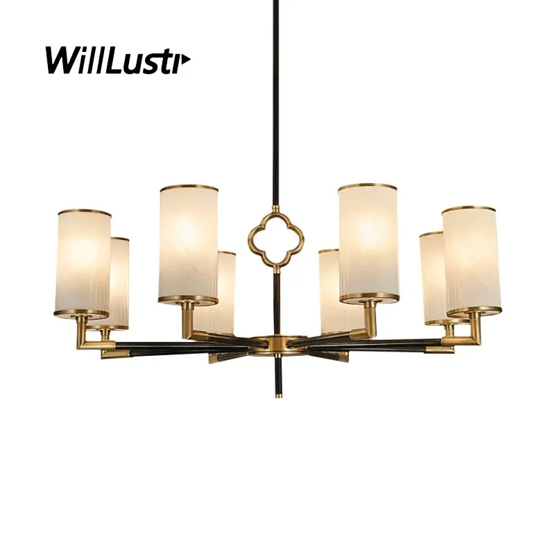 Chinese Knot Pendant Lamp Copper Glass Suspension Light for Hotel Cafe Bar Living Dinning Bedroom - Hanging Ceiling Chandelier