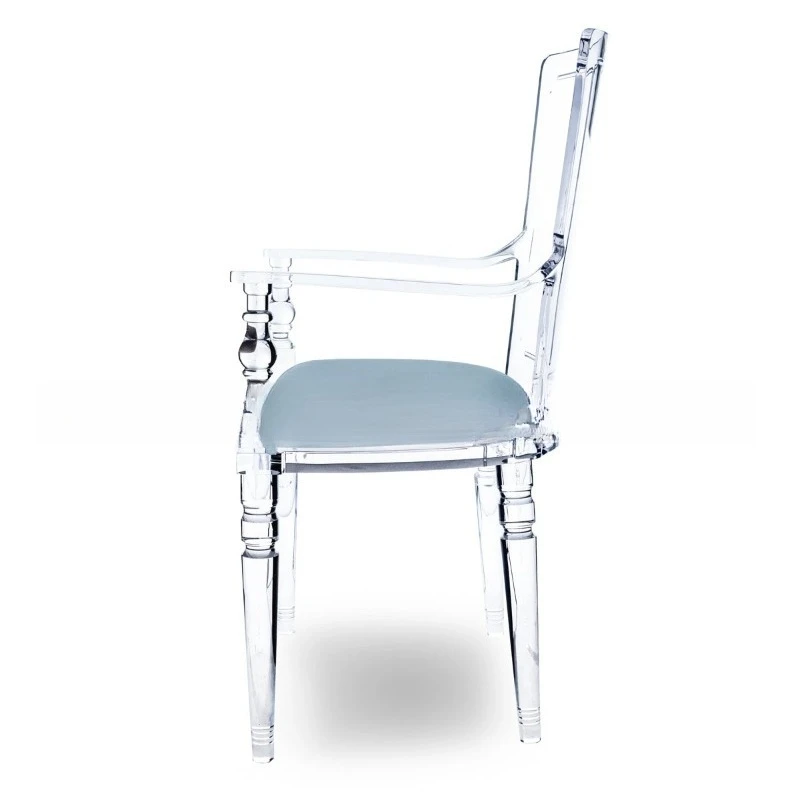 

Acrylic chair, transparent wedding chair in banquet hotel cafe