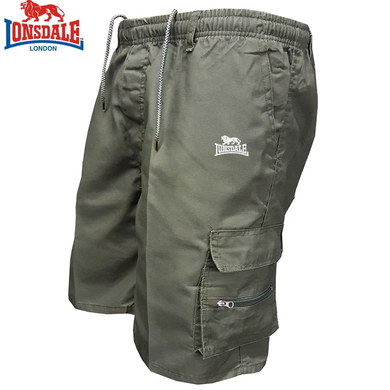 Embroidered LONSDALE 2024 High Quality Men\'s Spring Summer New High Quality Outdoor Sports Running Multi Pocket Zipper Pants