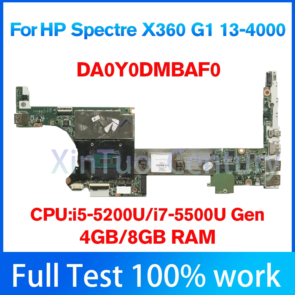 

Laptop Motherboard For HP X360 G1 13-4000 i5-5200U i7-5500U cpu 4GB/8GB RAM 801506-501 DA0Y0DMBAF0 integrated 100% Tested OK