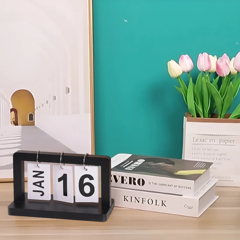2025 Calendar Perpetual Calendar Flip Month Date Display Desktop Schedule Daily Planner Office Home Decoration Photography Props
