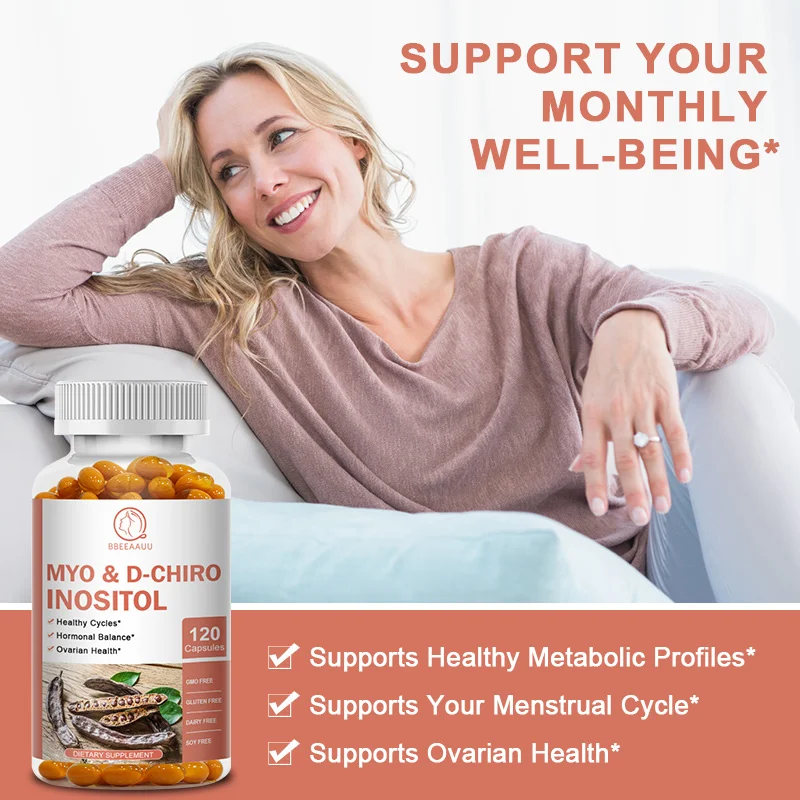 BBEEAAUU Myo-Inositol &D-Chiro Inositol Capsule Hormone Balance Ovarian Function Menstrual Cycle Fertility Supplements for Women