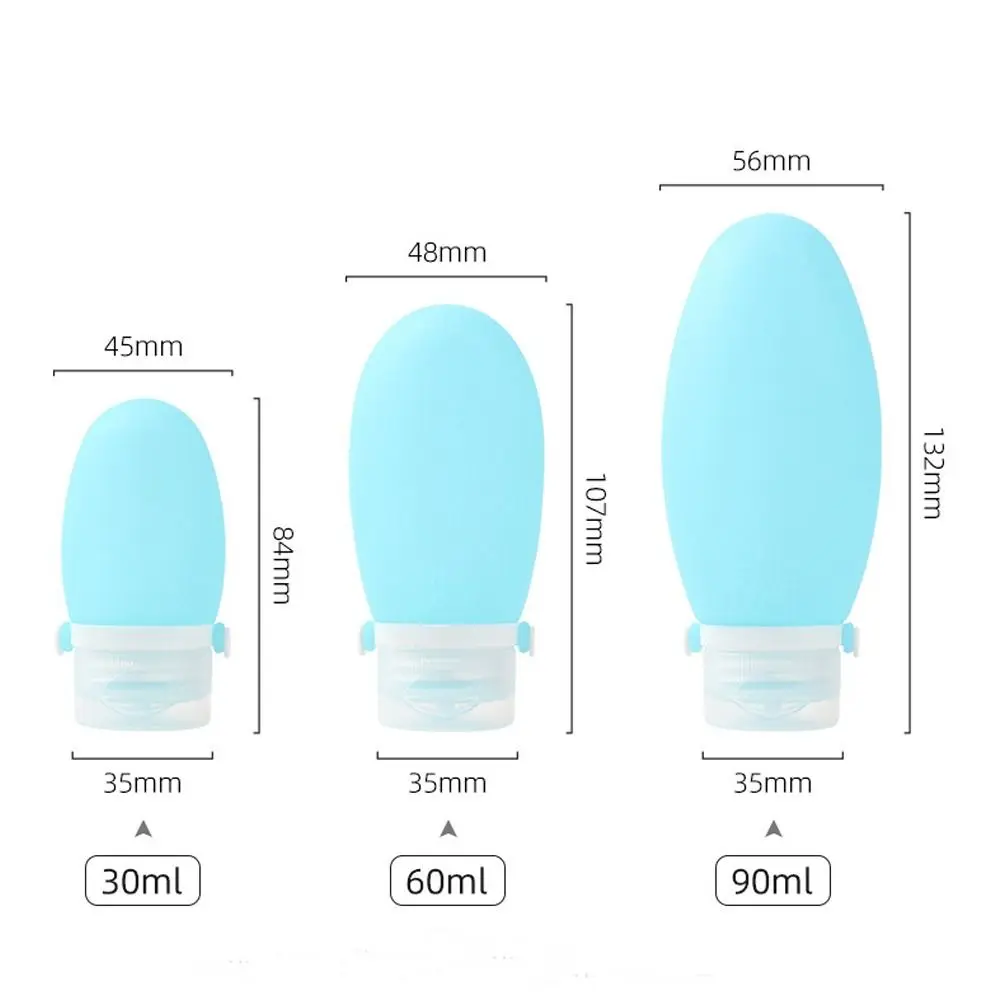 Silicone Refillable Bottles Split Bottle Leak proof strap Empty Bottle 30ml 60ml 90ml Portable Squeeze Container