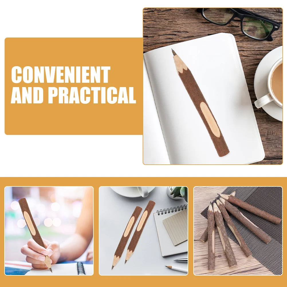 10 Pcs Biodegradable Pencil Short Pencils for Kids Crayons Wooden Small Tree Bark School Supplies Toddler Long Writing