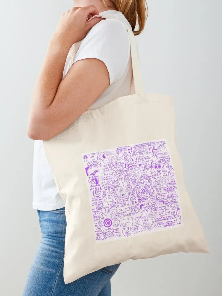 

(PURPLE) The Ultimate Vine Compilation But Instead of a Video it’s Just Terribly Drawn Tote Bag Big bag