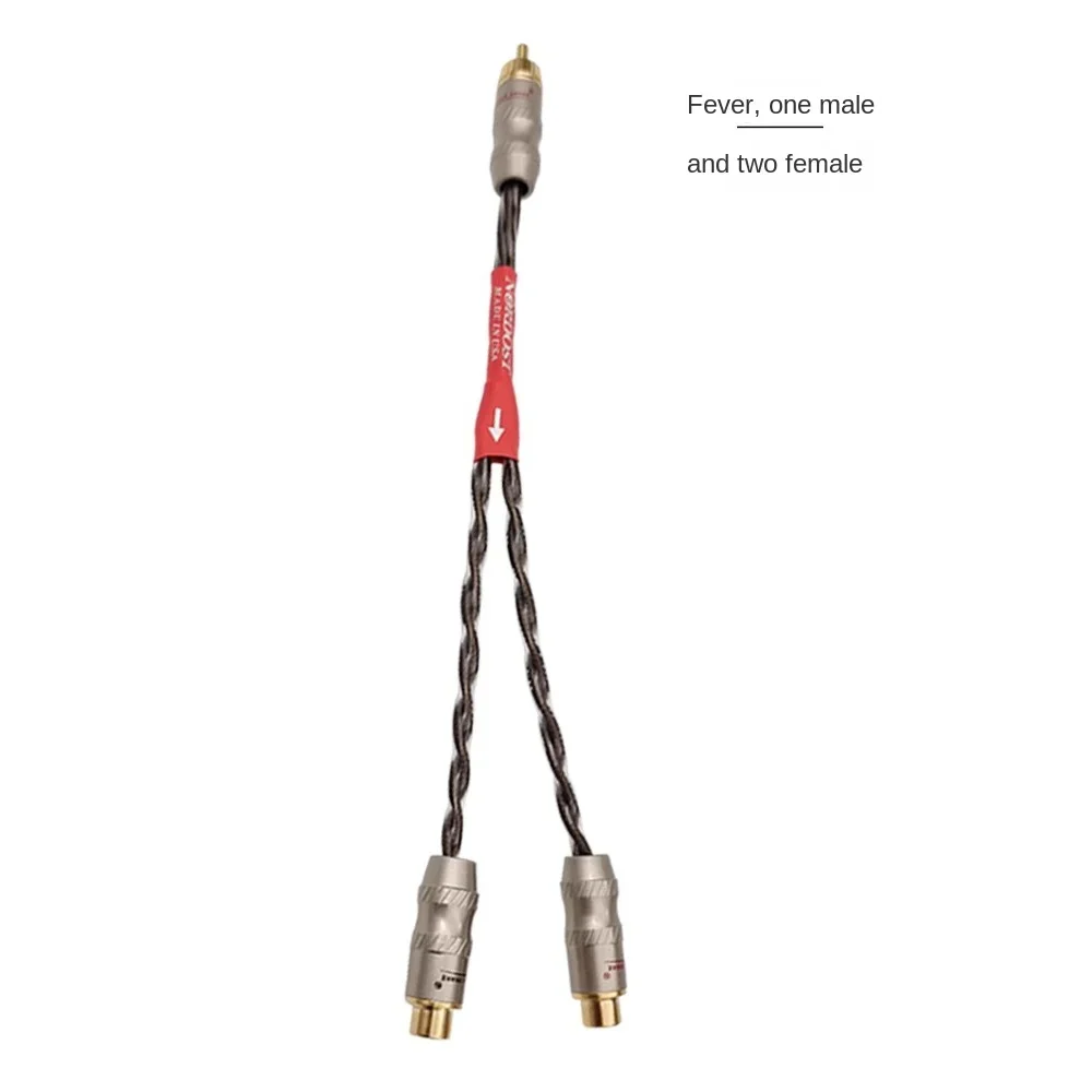 Fever one point two lotus head audio cable, Odin single crystal copper silver plated one open two RCA male and female