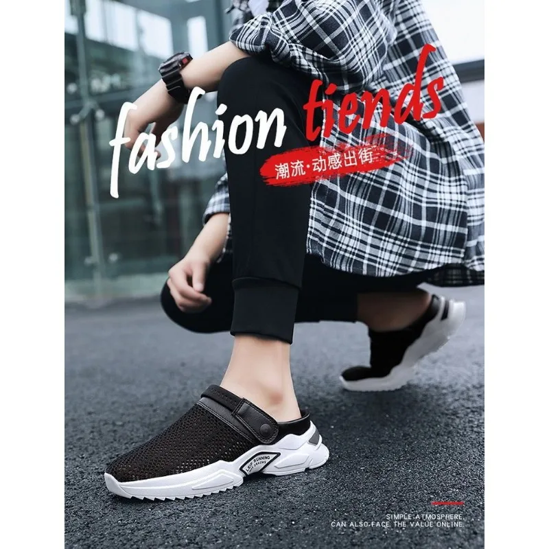 Men Summer Sandals Platform Sandals Designer Mesh Mules Breathable Padded Beach Slippers 2024 Slip on Lightweight Men Sneakers