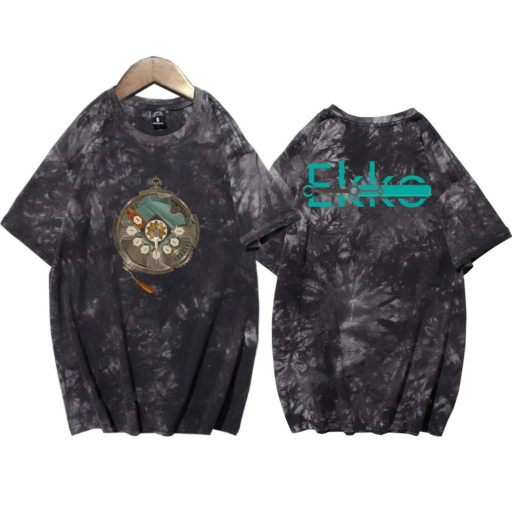 Arcane Ekko Stopwatch & Zero Drive Retro Tie Dye Shirt Unisex Round Neck Short