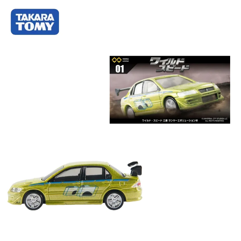 

TAKARA TOMY diecast alloy static model Fast & Furious 2 Mitsubishi EVO7 Sports car, boy collection display toy child's gift.