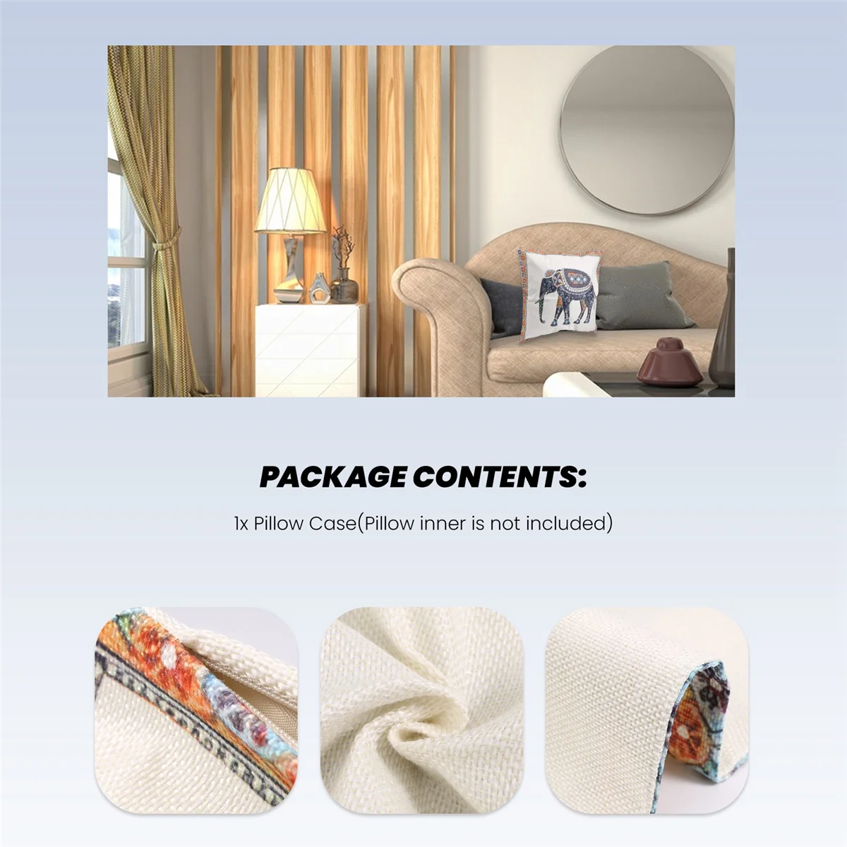 Индийский вязаный слон из хлопка и льна, наволочка, чехол для подушки, декор