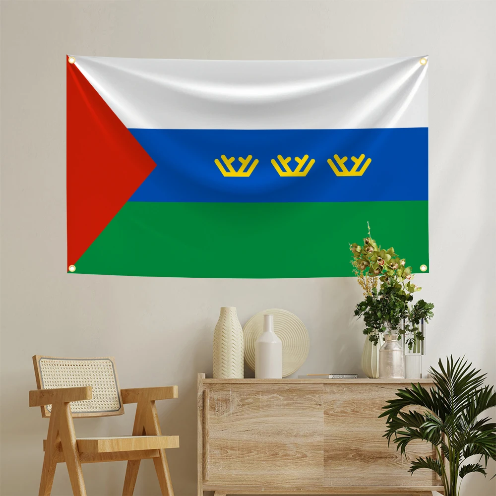 3x5 Ft Tyumen Oblast Flag Vivid Color an oblast of Russian Federation National Flags Polyester with Brass Grommets