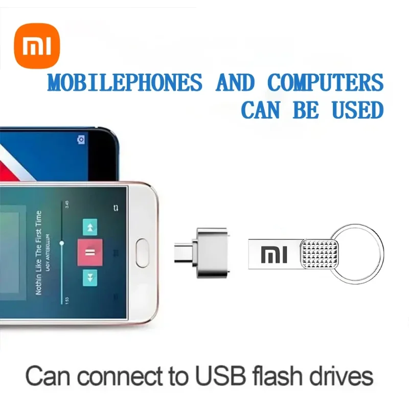 محرك فلاش أصلي من Xiaomi 2 تيرا بايت USB 3.2 محرك قلم عالي السرعة 1 تيرا بايت معدني مقاوم للماء من النوع C ذاكرة USB لأجهزة تخزين الكمبيوتر