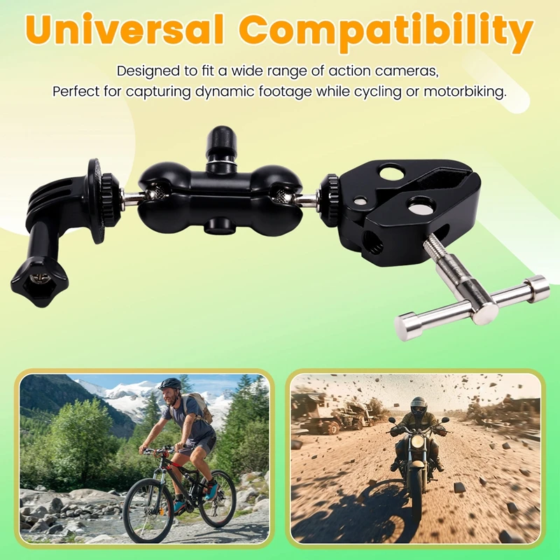 รถจักรยานยนต์จักรยาน Mount CLAMP Universal Bracket กล้อง DSLR Magic ARM สําหรับกล้อง Action
