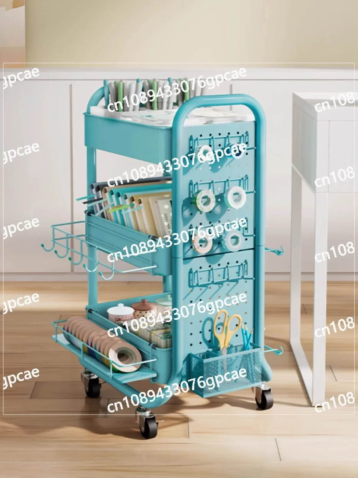 Mobile Bookshelf Bookcase Storage Cart Wheeled Cart Home Study Student Children's Bookshelf Shelf