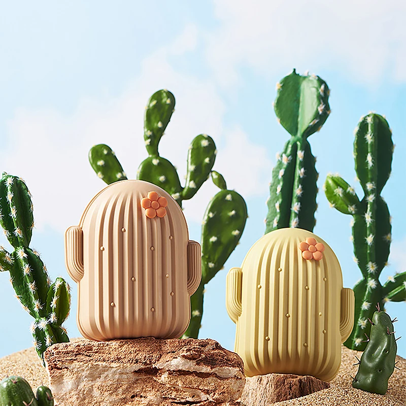 Caja de jabón creativa con forma de Cactus, 1 piezas, soporte de esponja para jabón de lavandería, almacenamiento de baño, estuche portátil de viaje impermeable para jabón