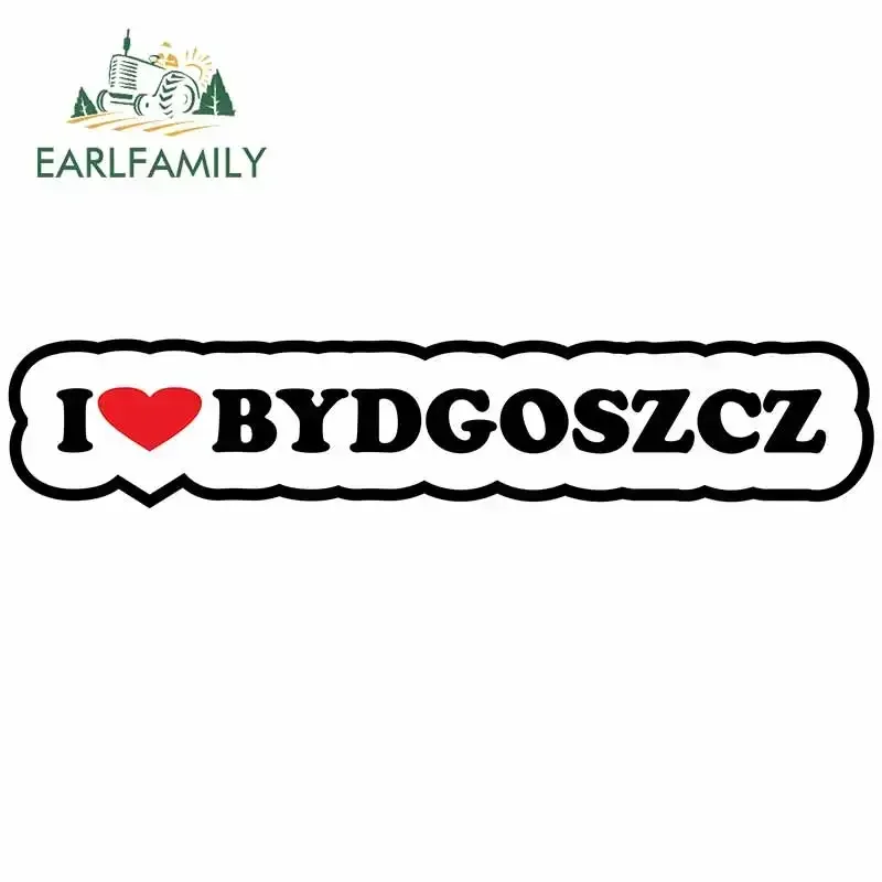 

EARLFAMILY 13cm x 2.6cm for I Love Bydgoszcz Cartoon Personality Graphics Bumper Car Stickers Anime Waterproof Decal Car Styling