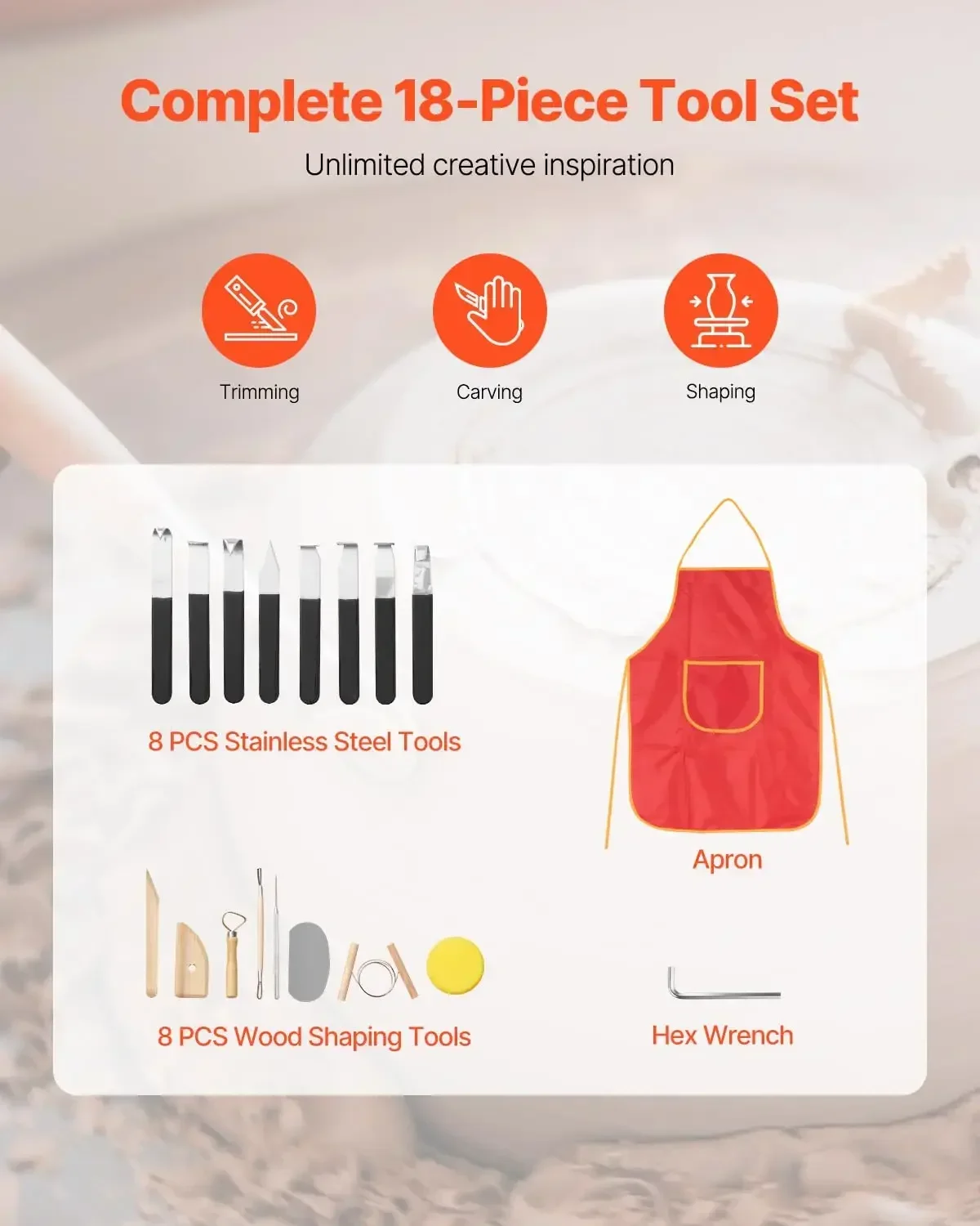 

Бестселлер [XMSJ] 14-дюймовый гончарный круг для взрослых и начинающих, регулируемый по высоте 0-6 дюймов, электрическая гончарная машина 450 Вт, 60-300 об/мин