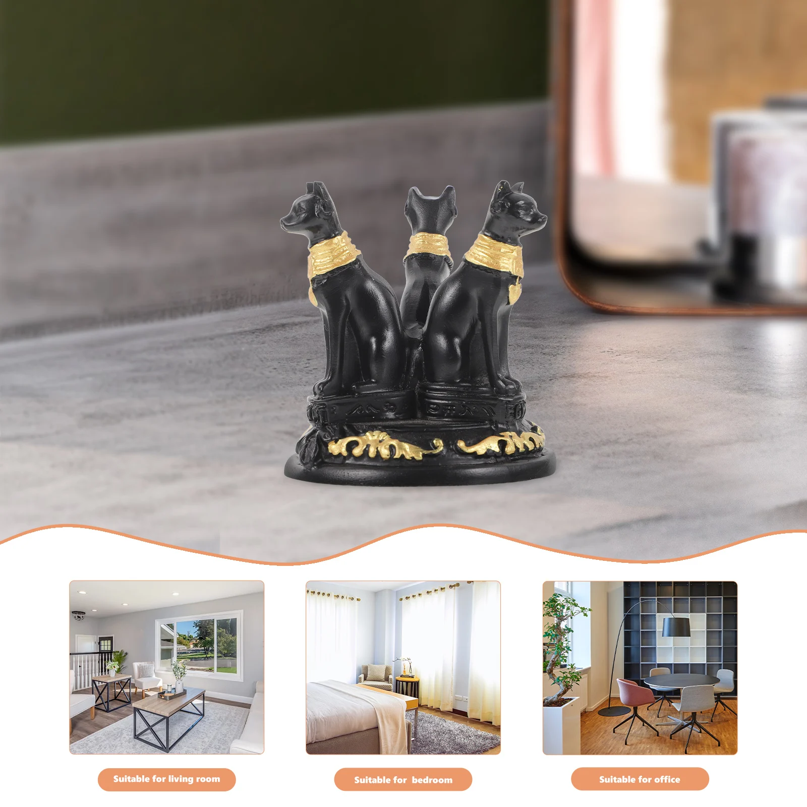 

Bastet Statue Small Figurines Household Decor Resin Craft Ornament Mysterious Atmosphere Gift Idea