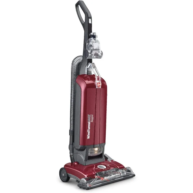 

Hoover WindTunnel Max Bagged Upright Vacuum Cleaner, with HEPA Media Filtration, 30ft. Power Cord, UH30600, Red