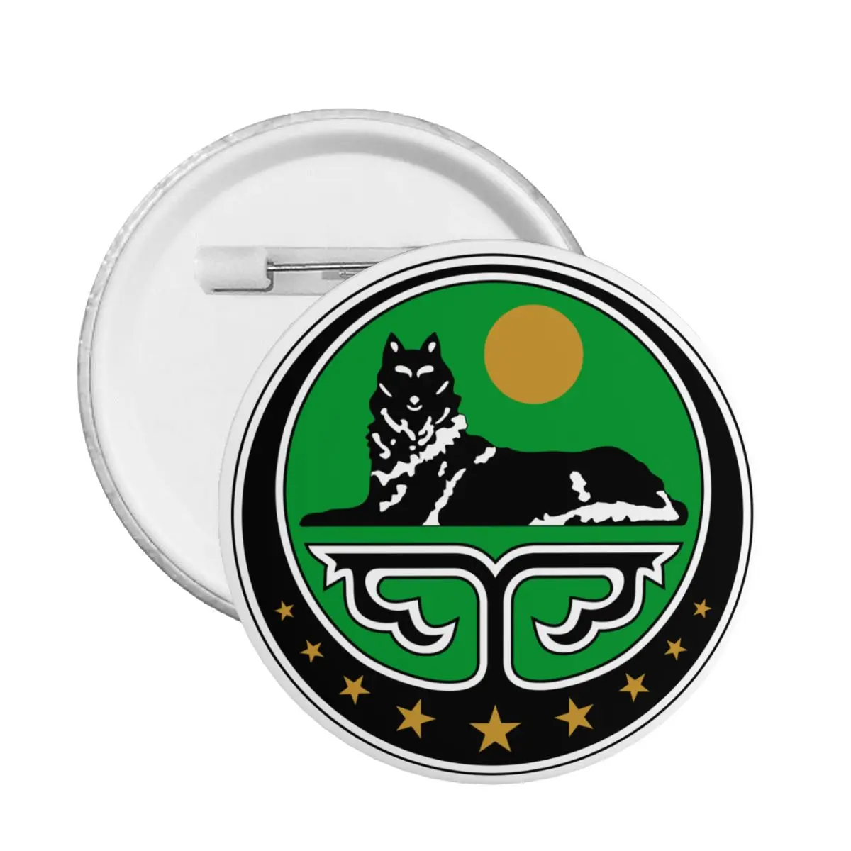 Customize Chechen Republic Of Ichkeria Variant Of Arms Button Pin for Hats Badges Brooches Pinback Gift