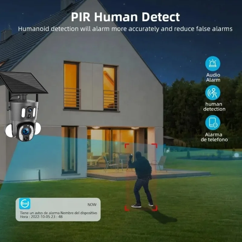 10X زووم بصري عدسة مزدوجة 3K 6MP Ubox لاسلكي واي فاي كاميرا تلفزيونات الدوائر المغلقة الشمسية بطارية قابلة للشحن 4G بطاقة SIM كاميرا تعمل بالطاقة الشمسية