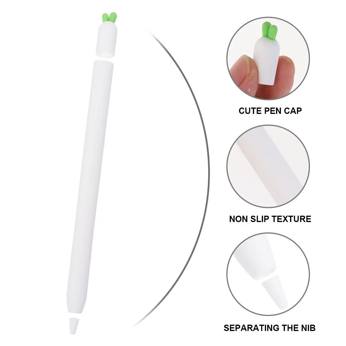 

1Pcs Pencil Silicone Carrot Protective Cover Compatible Pencil 1 2 Generation Anti-Slip Sleeve Soft Skin-Friendly Silicone