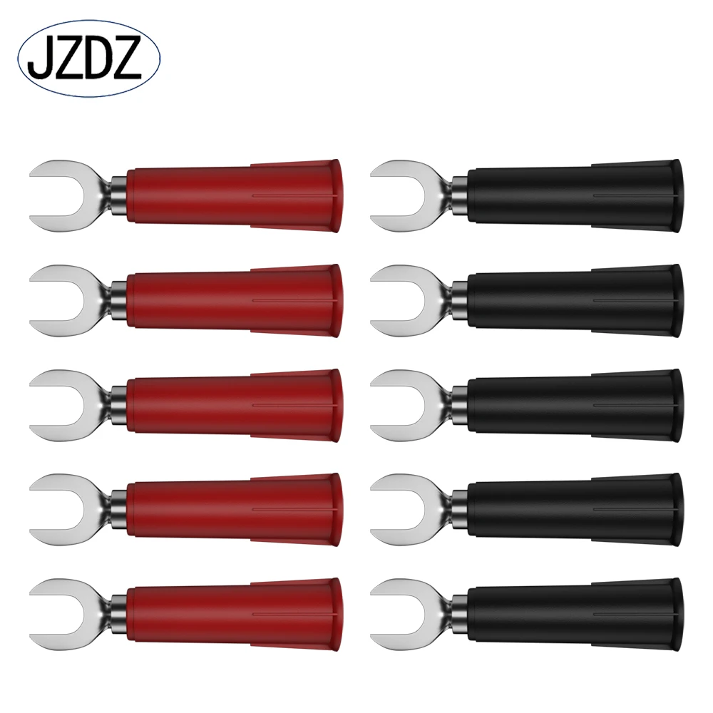 JZDZ 10PCS 6MM U&Y Type Harpoon Plug 4MM Banana Socket Female Banana Plug Electrical Connector J.20019