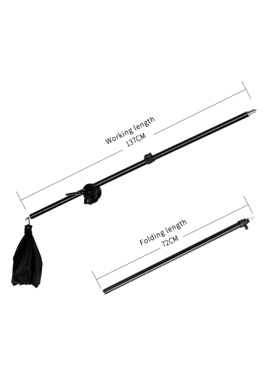 حامل ثلاثي القوائم لاستوديو الصور 2 متر مع ذراع بوم 1.4 متر كيس رمل مرن يدعم الإضاءة والتصوير الفوتوغرافي وتسجيل الفيديو فلاش الهاتف