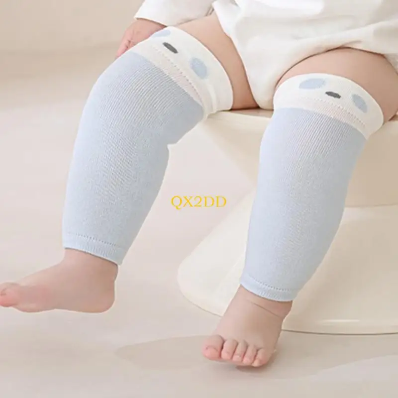 QX2D 3Pairs Thin Comfortable Leg Warmers for Children Elastic Knee Guards Fabric Indoor Outdoor Play Knee Sleeve view 4