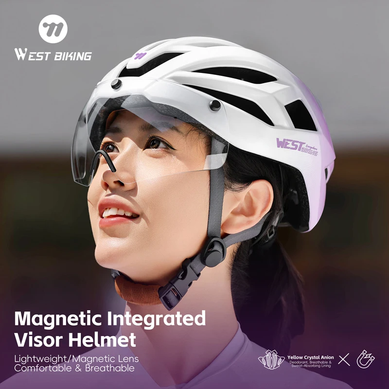 

Highway Bicycle Helmet Magnetic Goggles Ultra Light Aviation Helmet Suitable for Electric Scooters Detachable Antibacterial Pad