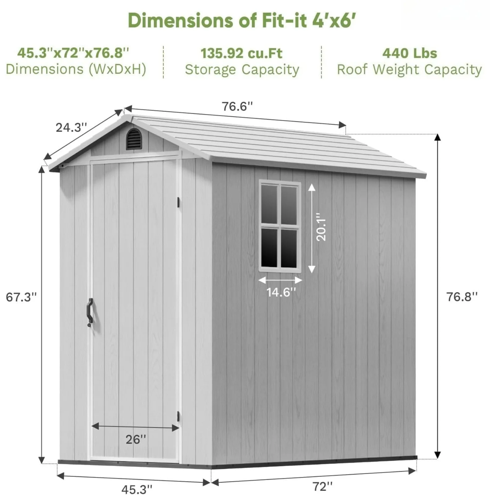 Resin Storage Shed with Floor, Light Gray | Outdoor Plastic Garden Shed, Lockable Door & Window, Easy Assembly Tool Shed for Backyard