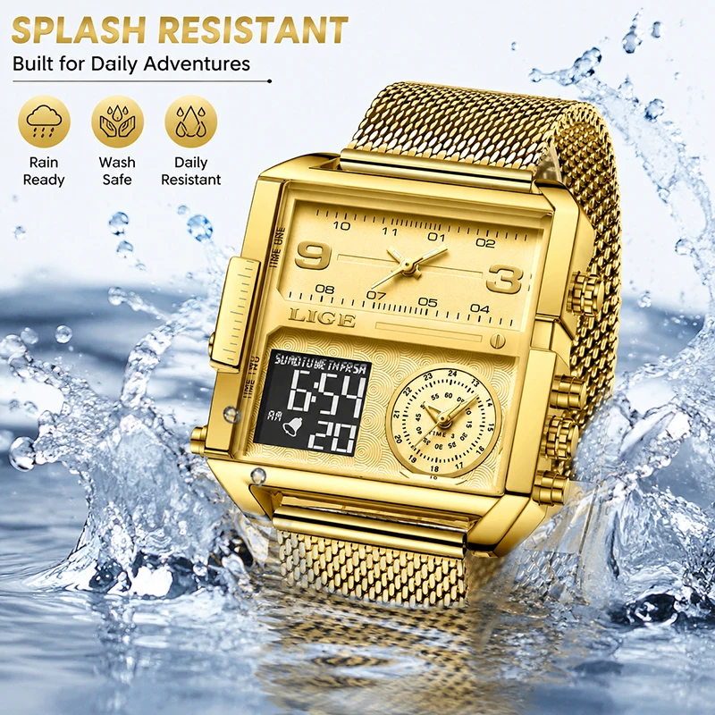 LIGE 2026 New Golden Quartz Wa - Men'S Fashion Week 2026 review and price