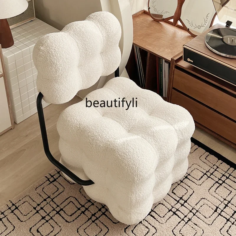 Cream Style Makeup Stool Light Luxury High-Grade Girl Bedroom Dressing Table Chair Cloakroom Couch