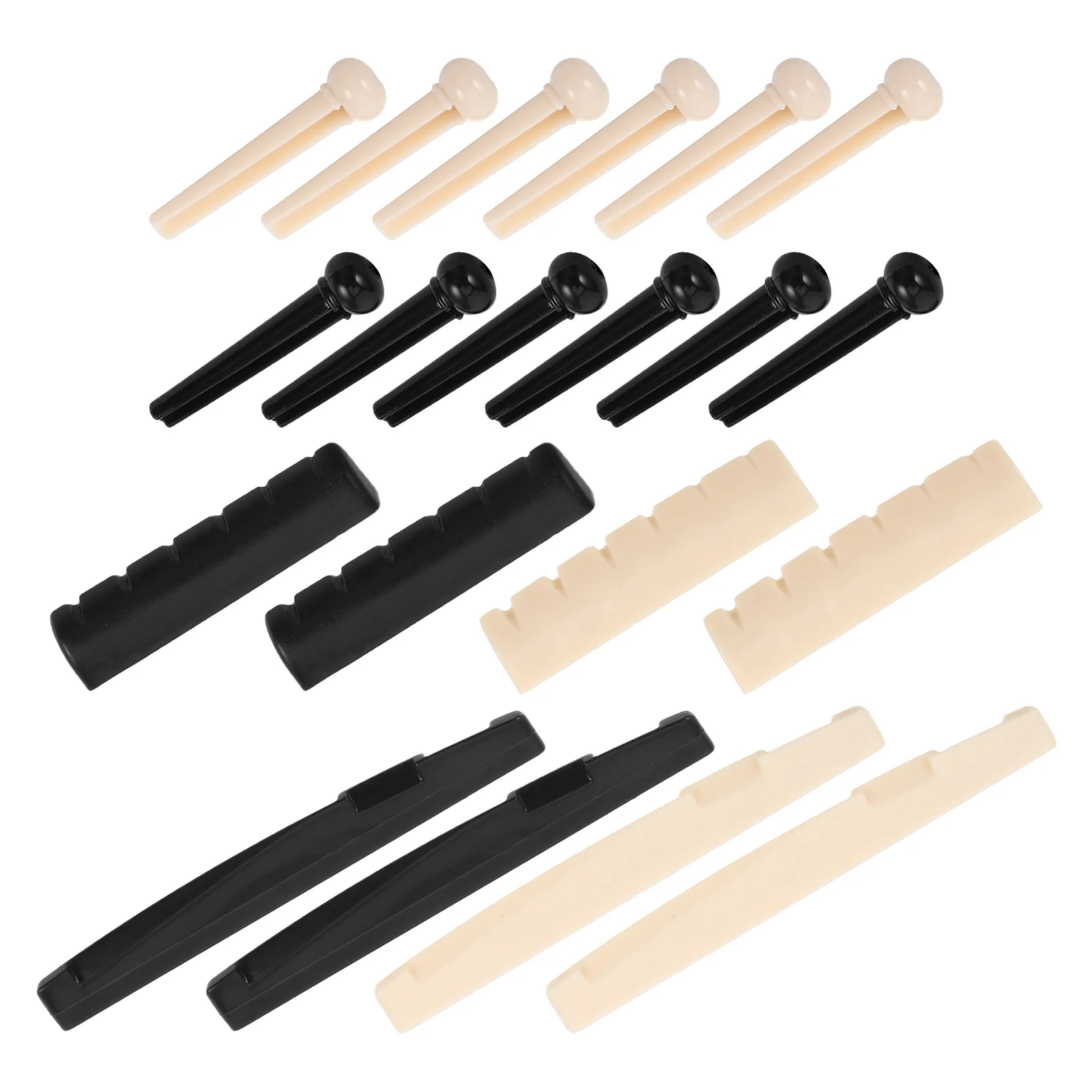 

4 set 4 Sets Nut Saddle Bridge Pins Acoustic Guitar Accessories Kit For Folk Guitar Repair Stable Heavy Duty Plastic Saddle